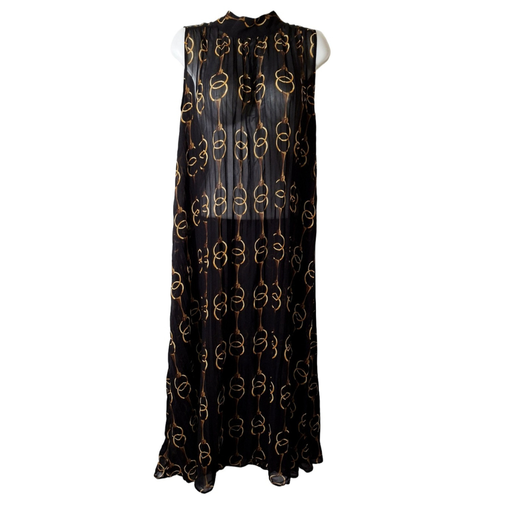Banana Republic Event dress sleeveless high neck Sheer Small